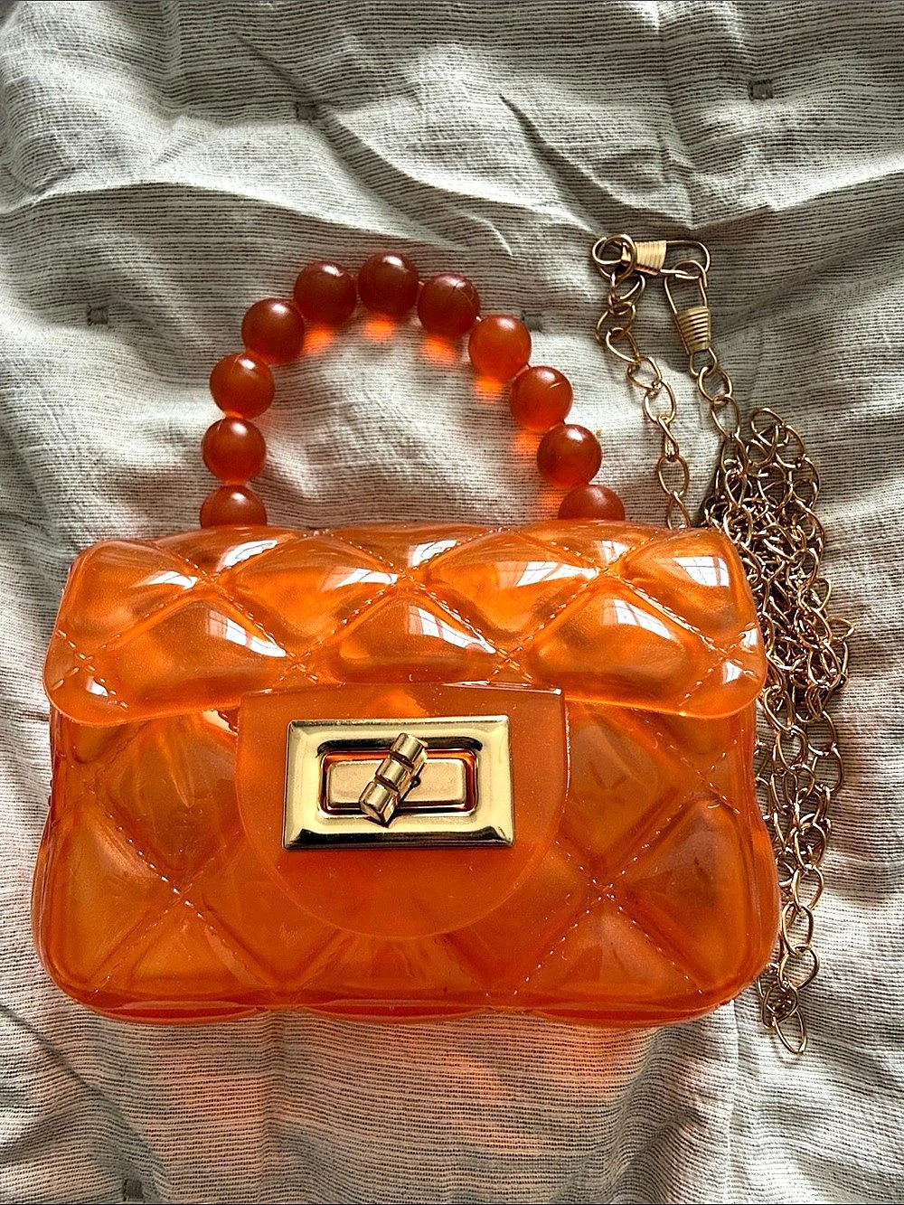 Adorable Mini Orange Jelly Purse NWOT